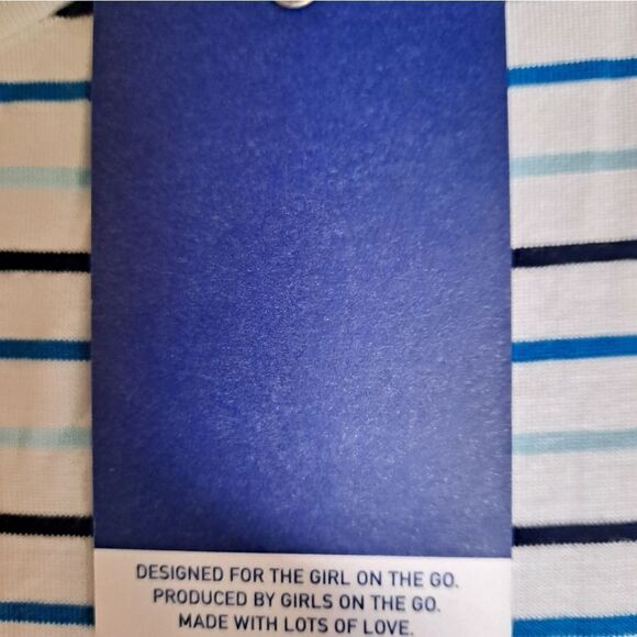 NWT ADDISON BAY Tie Back Long Sleeve Multi Stripe Blue Various sizes - Picture 6 of 10